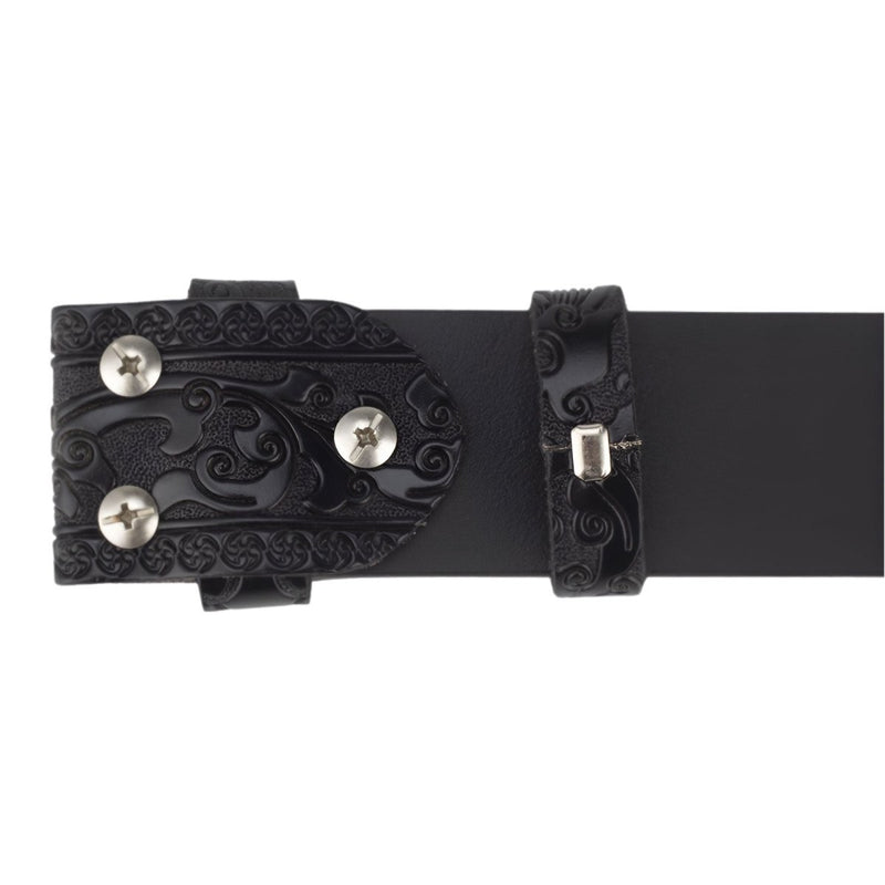 Lanière de ceinture 3.8 cm, en cuir texturé, pour boucles interchangeables, modèle Trevor