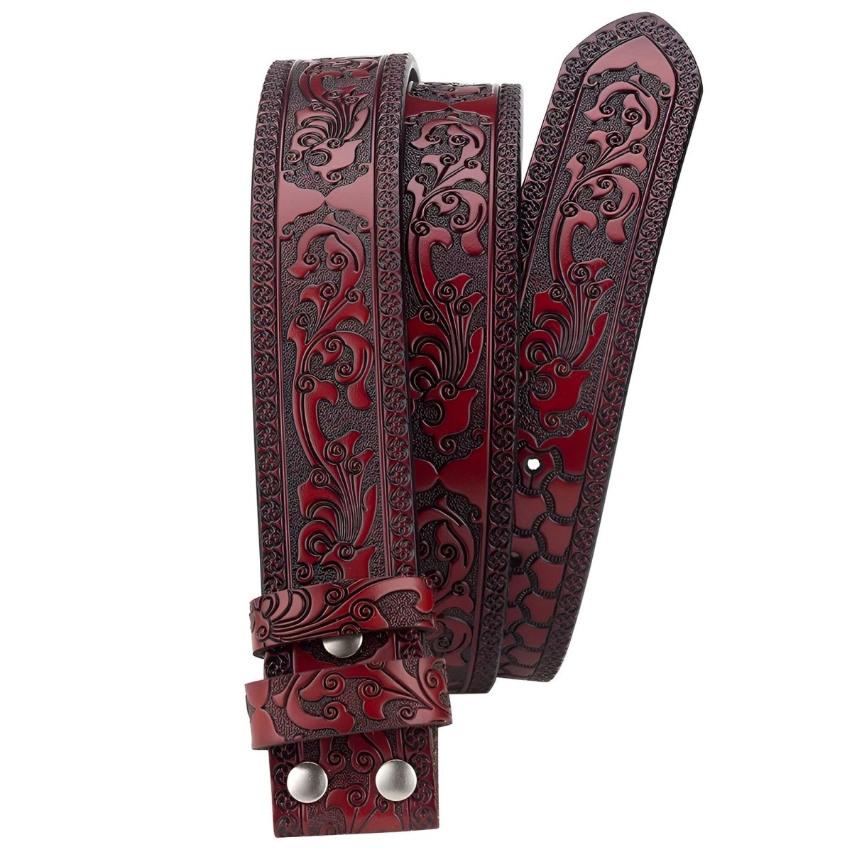 Lanière de ceinture 3.8 cm, en cuir texturé, pour boucles interchangeables, modèle Trevor - La Boutique de la Ceinture