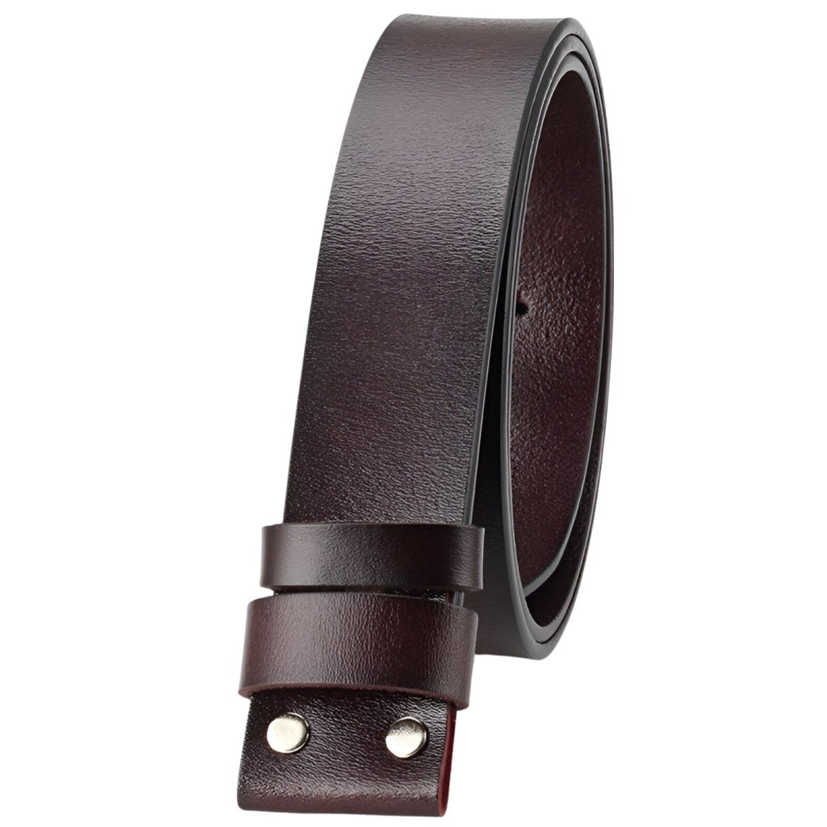 Lanière de ceinture 3.8 cm, en cuir uni, double passants, pour boucles interchangeables, modèle Herbert - La Boutique de la Ceinture