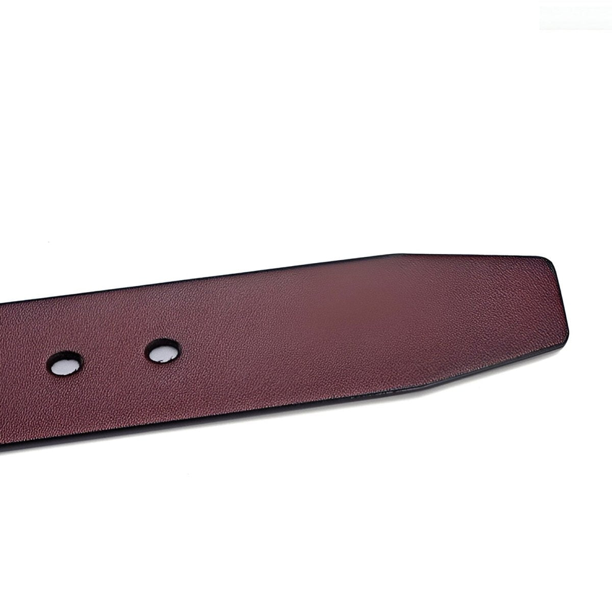 Lanière de ceinture 3.8 cm, en cuir uni, fixation par boutons pression, pour boucles interchangeables, modèle Clifford - La Boutique de la Ceinture